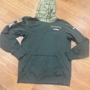 NFL Olive Green Hoodie with American Flag Patch